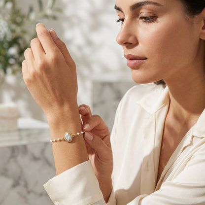 Gold & Howlite Stone Bracelet